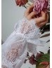 White Eyelash Lace Tulle Long Flower Girl Dress